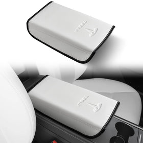 POKUNG center console cover front view in white showing clean fit and refined look