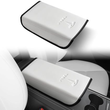 POKUNG center console cover front view in white showing clean fit and refined look
