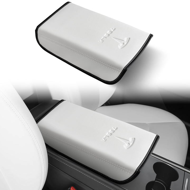 POKUNG center console cover front view in white showing clean fit and refined look