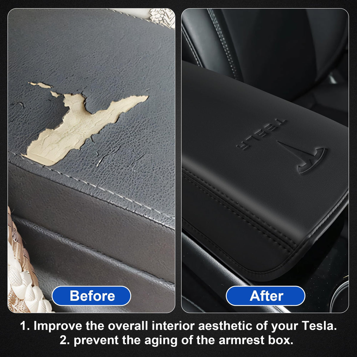 POKUNG installed in Tesla Model 3 console demonstrating snug fit and comfort benefit