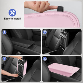 POKUNG lifestyle shot of Tesla interior adding stylish pink accent and protection