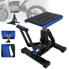 POLARBEAR front packaging of blue aluminum bike stand showing key features and portability