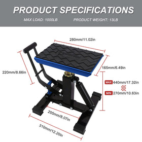POLARBEAR top plate showing adjustable height range for fitting different dirt bikes