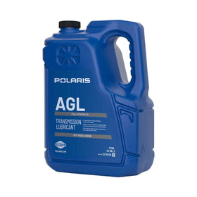 Close-up of Polaris AGL label highlighting full-synthetic and engineered additives for protection