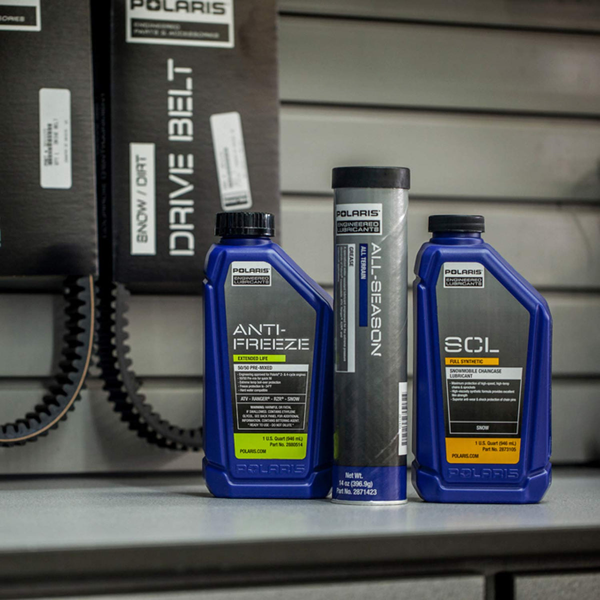Polaris grease on suspension link pin, enhances smooth motion and durability benefit