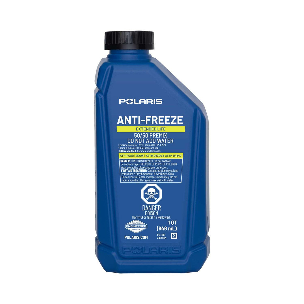 Polaris 1 qt bottle front label showing OEM part and ready-to-use benefit