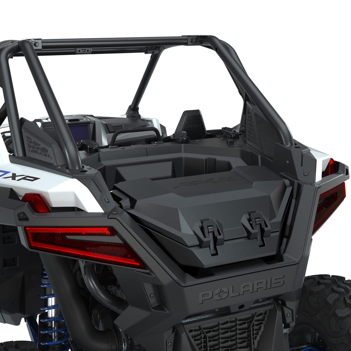 Polaris close-up of aluminum pin latch showing durable locking benefit