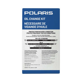Label close-up on Polaris oil bottle illustrating 5W-50 viscosity for wide-range protection