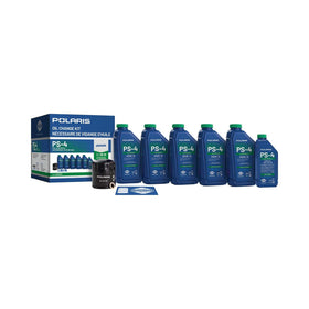 Polaris oil change kit front packaging showing OEM branding and contents