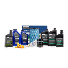 Polaris engine oil, transmission and drive fluids arranged to show correct volumes