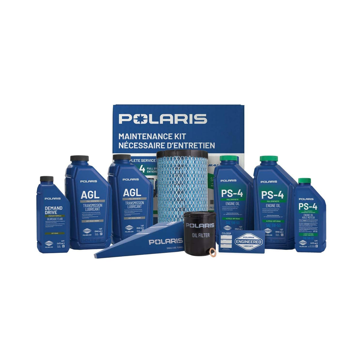 Polaris maintenance kit front view showing all included items for simple service