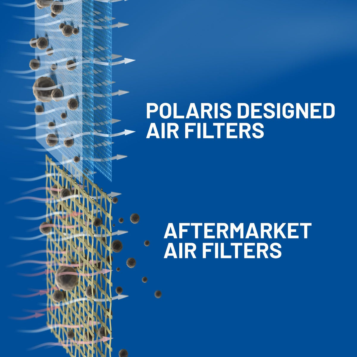 Polaris rubber seal detail ensuring tight fit and preventing unfiltered air benefit