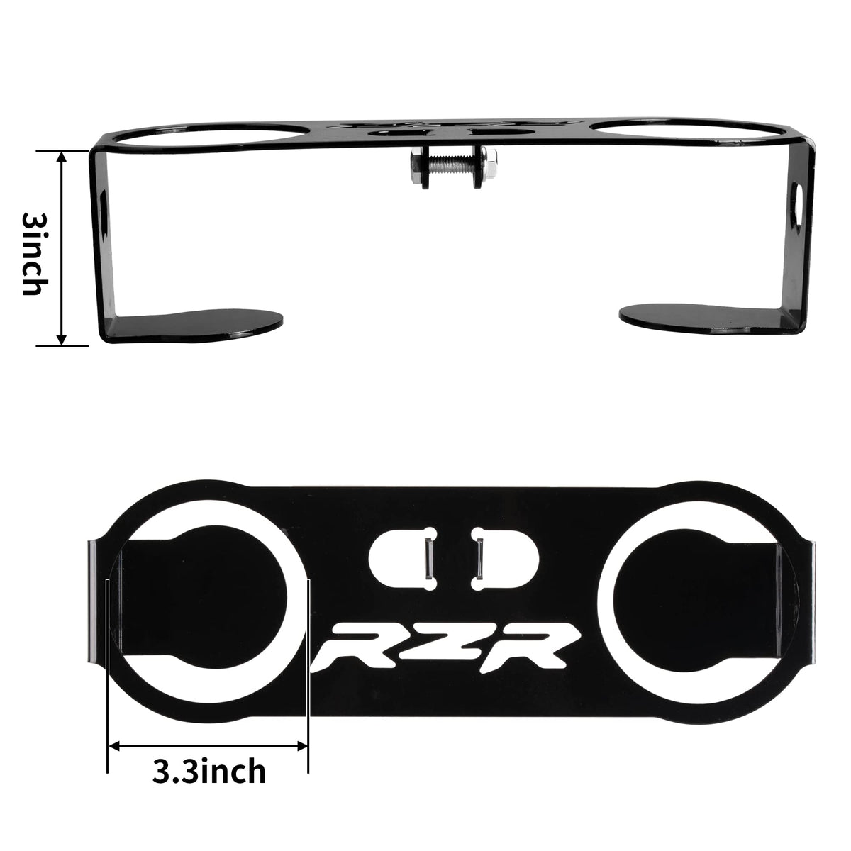 Generic cup holder mounted on Polaris RZR passenger grab bar for convenience