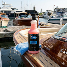 Poli Glow wiped with microfiber towel showing simple application and finish
