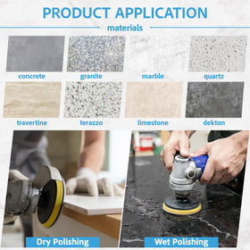 POLISHSURF five pads laid out to show grit sequence for progressive polishing workflow