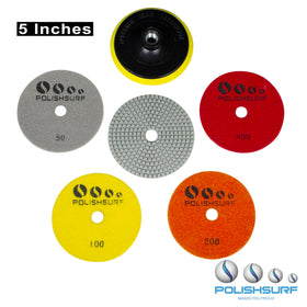 POLISHSURF pad polishing wet on stone illustrating slurry control and improved finish