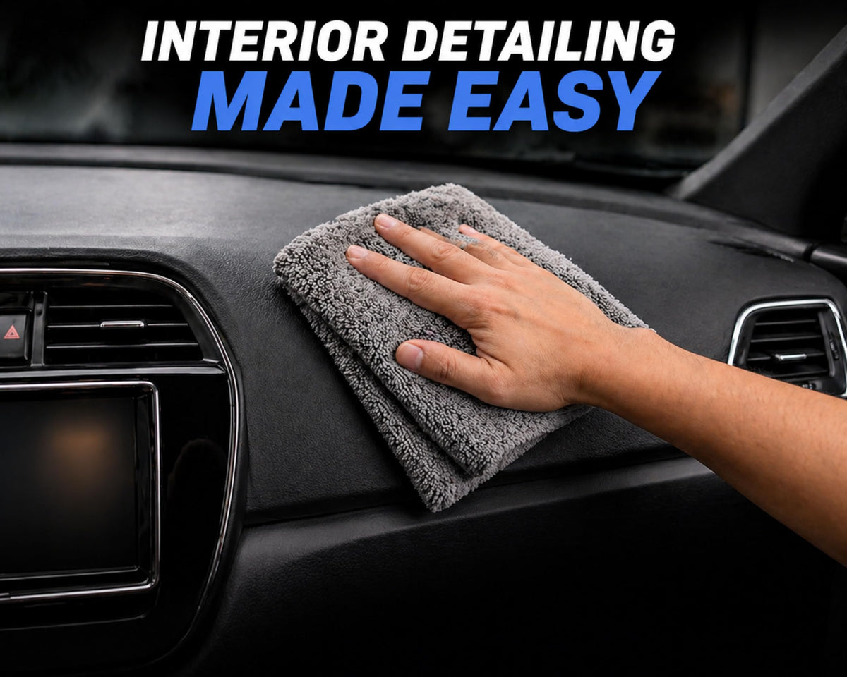 POLIVON towel drying a wet car roof to speed up drying time