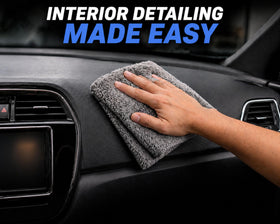 POLIVON towel drying a wet car roof to speed up drying time