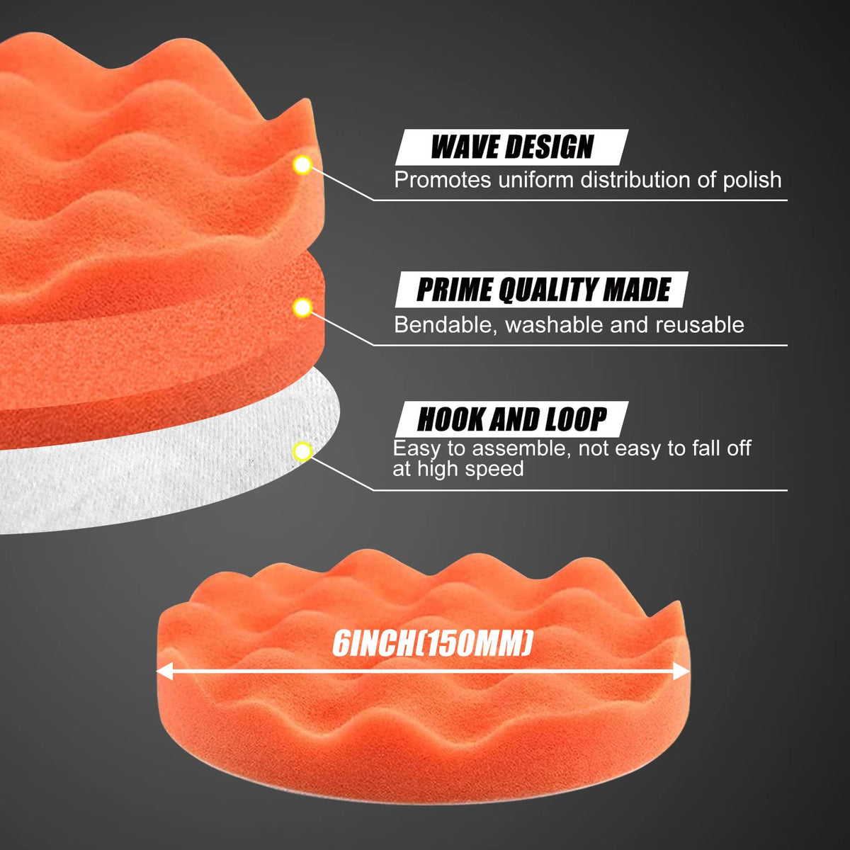 POLIWELL detail of black and blue fine pads for smooth finishing and glossy results