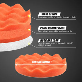 POLIWELL detail of black and blue fine pads for smooth finishing and glossy results