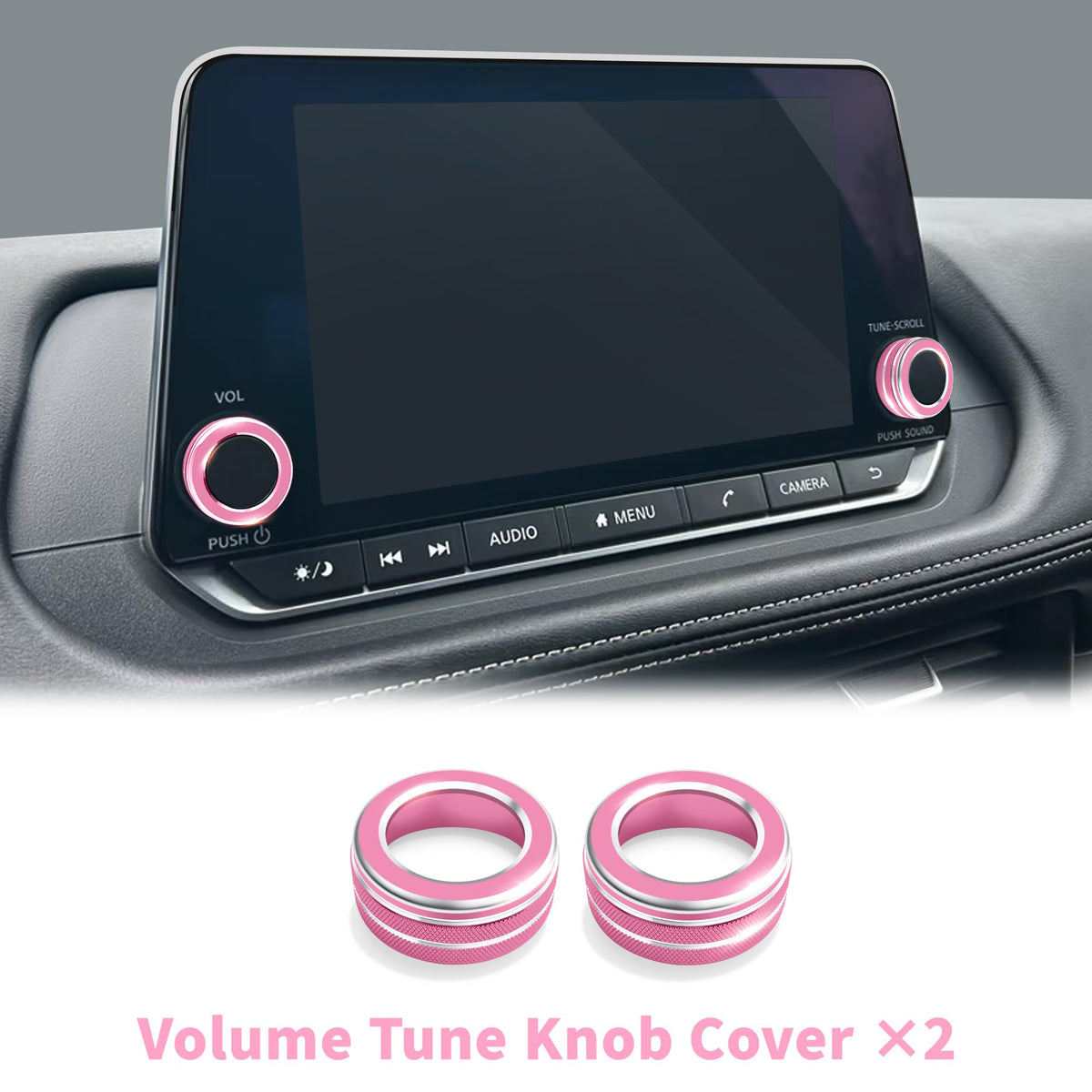 Polodunn A/C knob covers installed demonstrating coordinated cabin accent