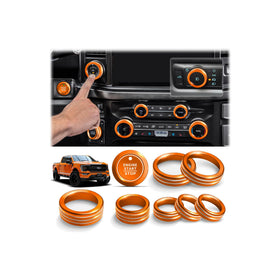 Polodunn front view showing orange knob trims and packaging for quick styling benefit