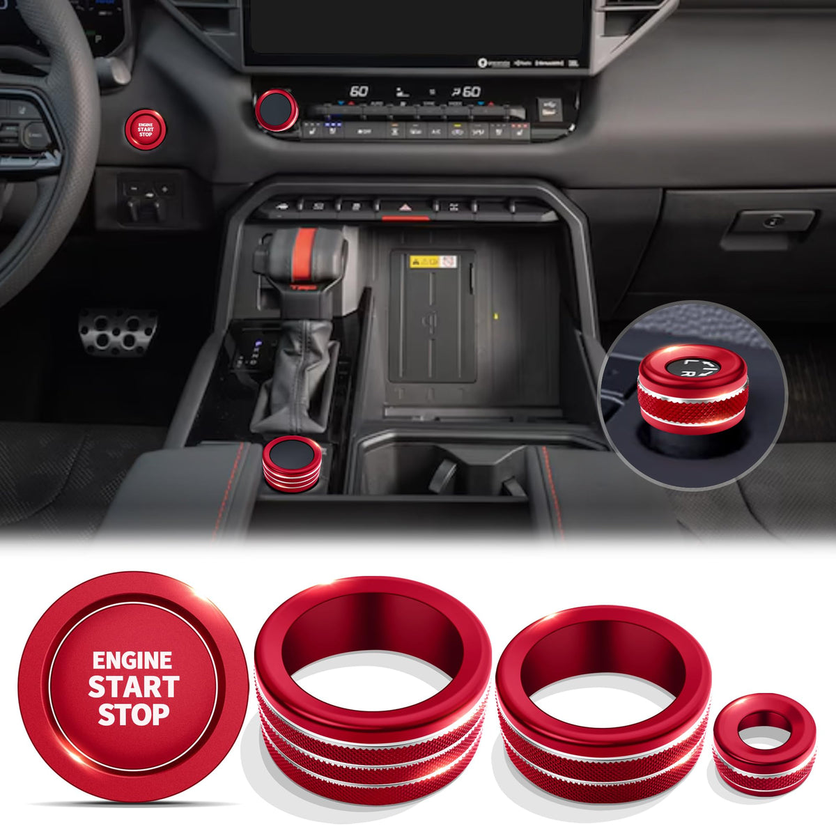 Polodunn front packaging showing red knob covers and contents, highlighting easy upgrade