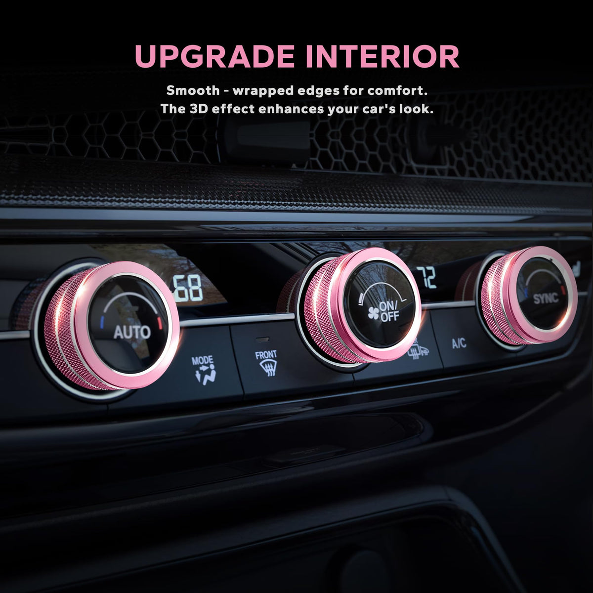 Polodunn installed on Civic dashboard demonstrating fit and coordinated pink accent