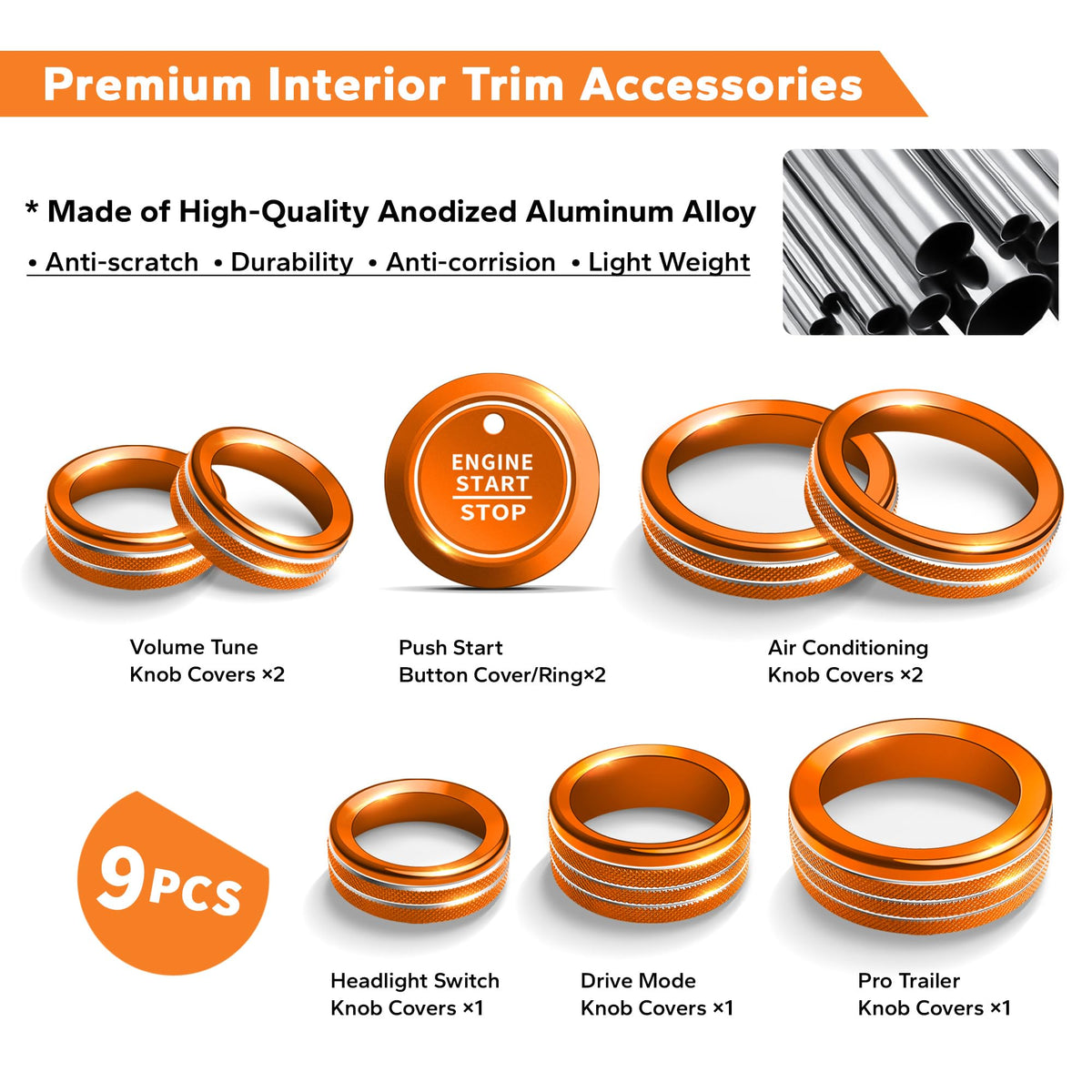 Polodunn parts and double-sided tape laid out showing simple tool-free install