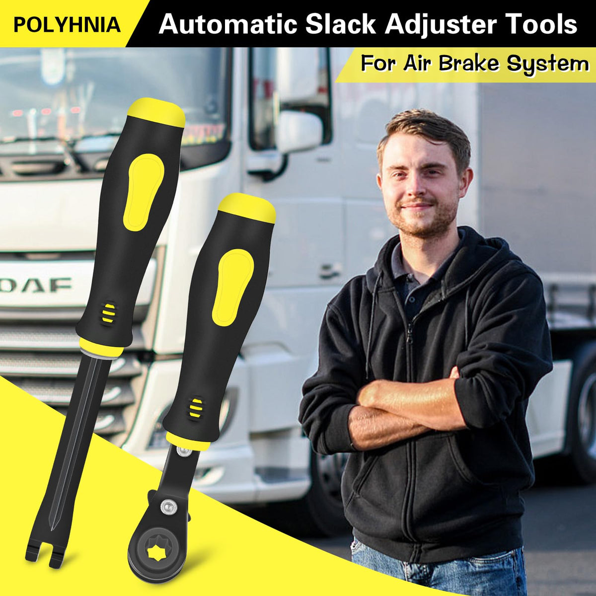 POLYHNIA fork-end close-up showing release profile for safe pull-pawl access