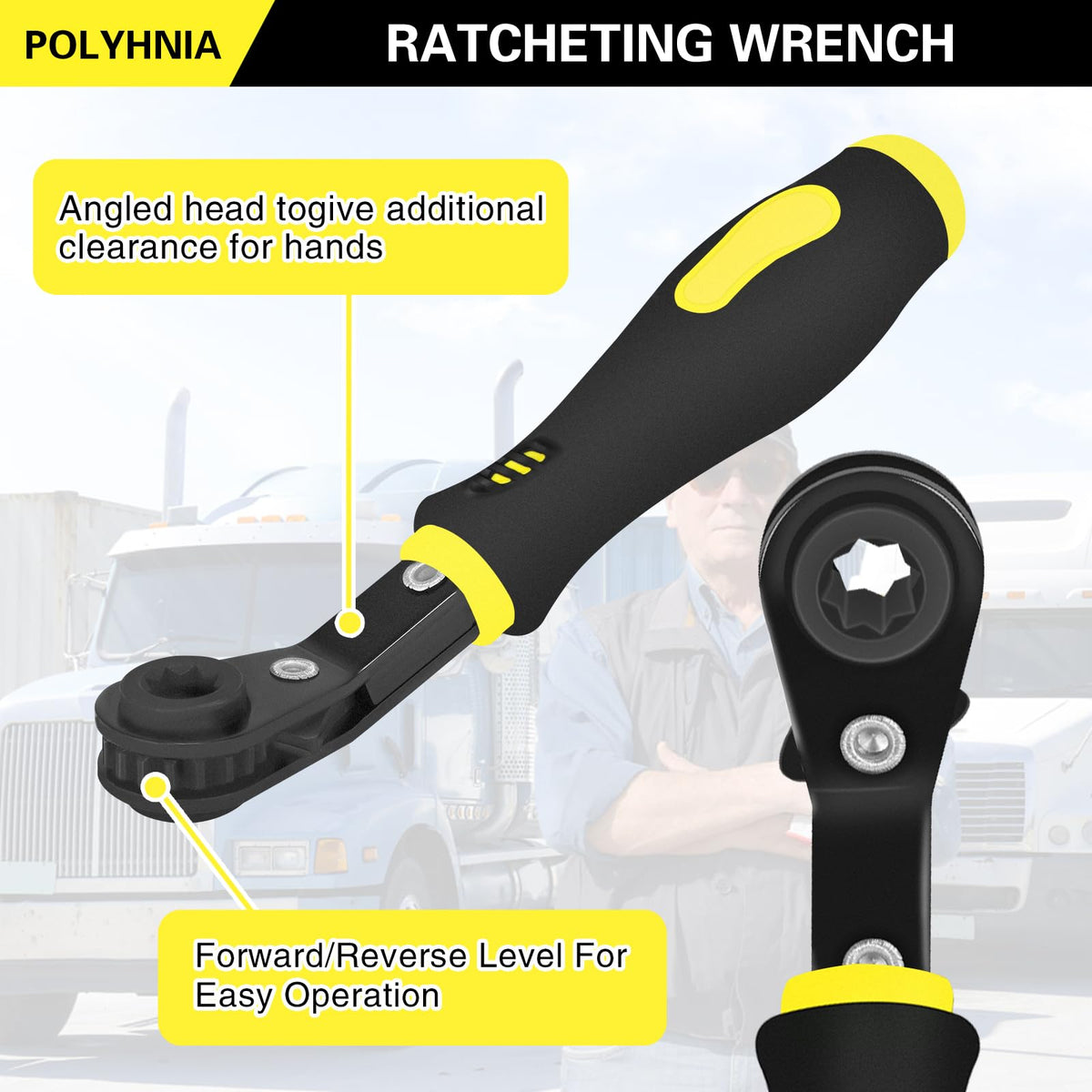 POLYHNIA tool in use on a slack adjuster demonstrating faster adjustment workflow