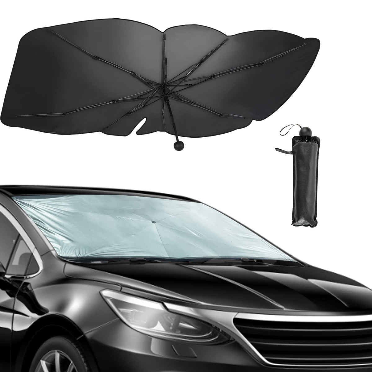 PONYBRO front view showing full windshield coverage and sun protection