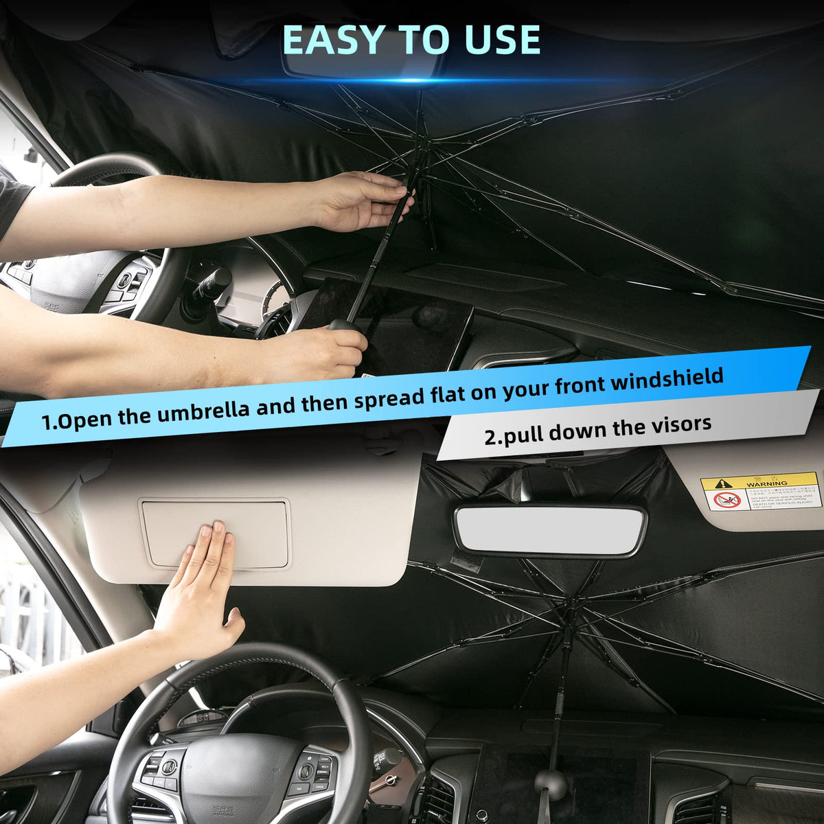 PONYBRO reflective surface detail deflecting sunlight to protect dash
