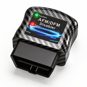 Pooperws front view of OBD-II disabler showing compact housing and plug benefit