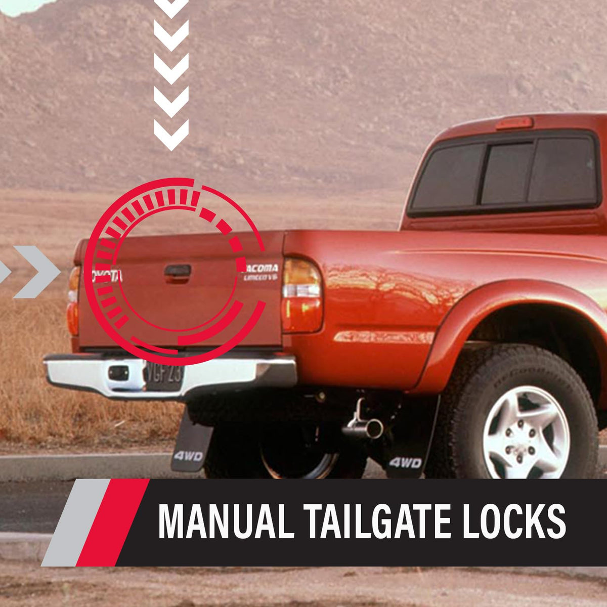 Pop & Lock close-up of lock cylinder showing durable finish and easy access