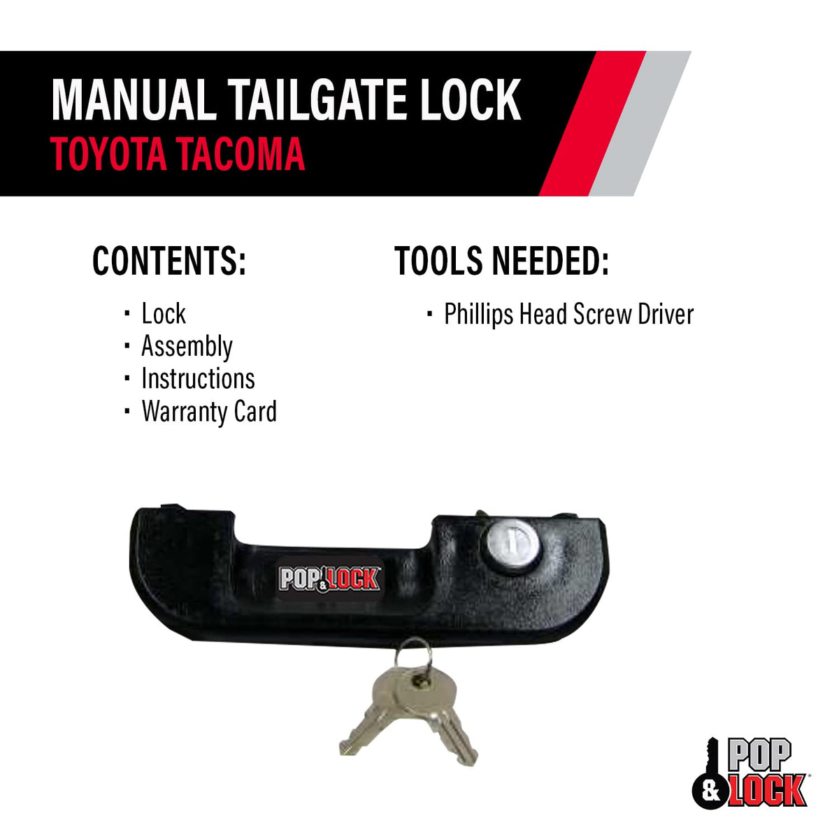 Pop & Lock side profile highlighting raised lock for easier grasp and turning