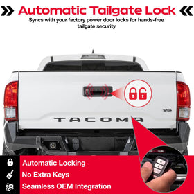 Pop & Lock installed inside tailgate hidden from view provides discreet theft resistance