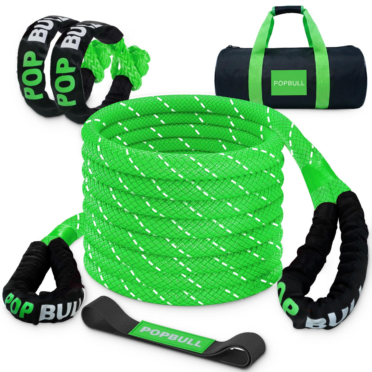 POPBULL front view rope and shackles showing kit ready and reliable
