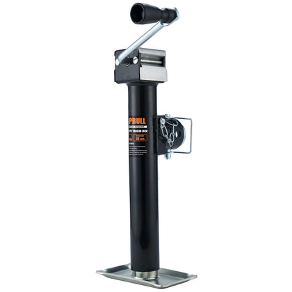 POPBULL front view of weld-on pipe swivel jack showing robust build and secure lifting