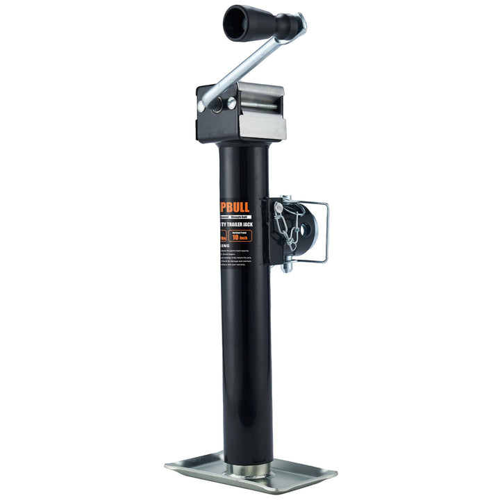 POPBULL front view of weld-on pipe swivel jack showing robust build and secure lifting