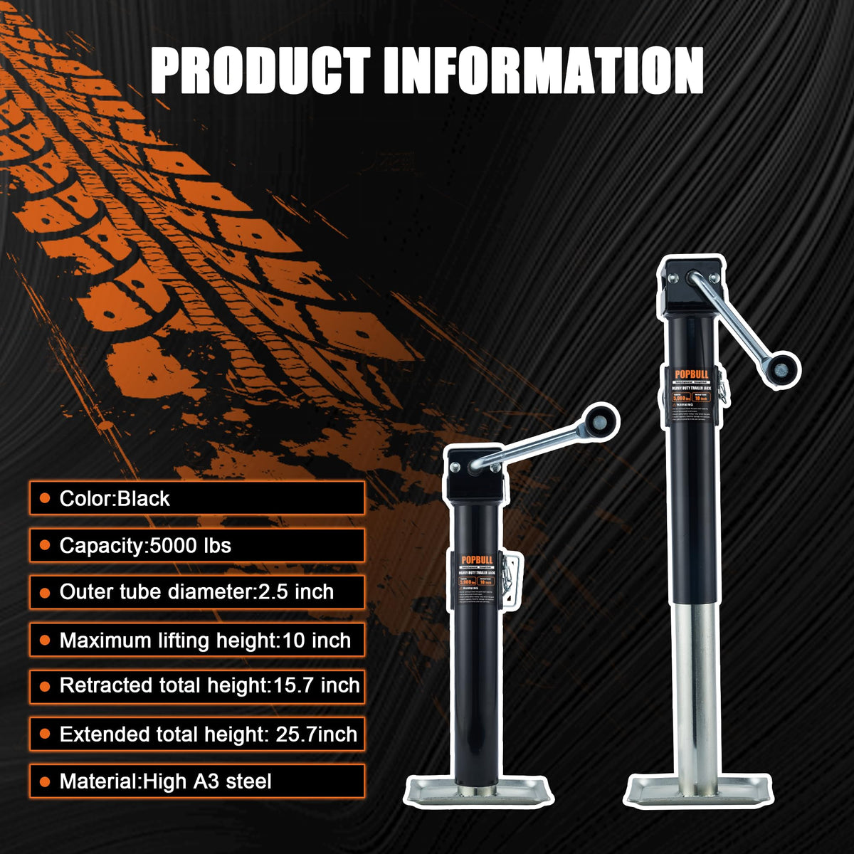POPBULL grease fitting detail aiding smooth operation and longer jack life