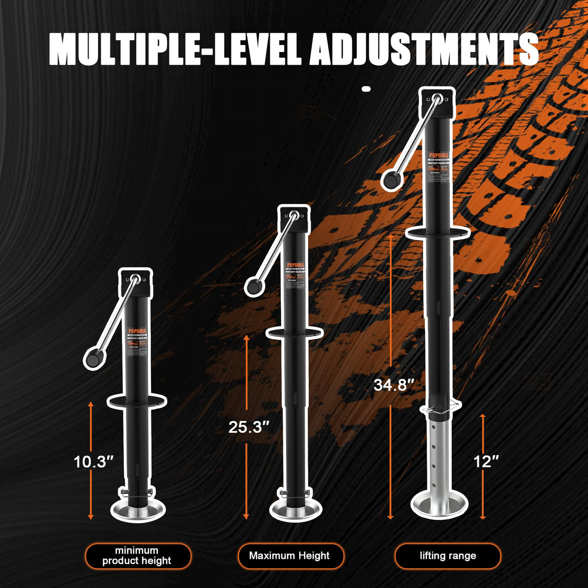 POPBULL large stable base on gravel providing improved footing and stability