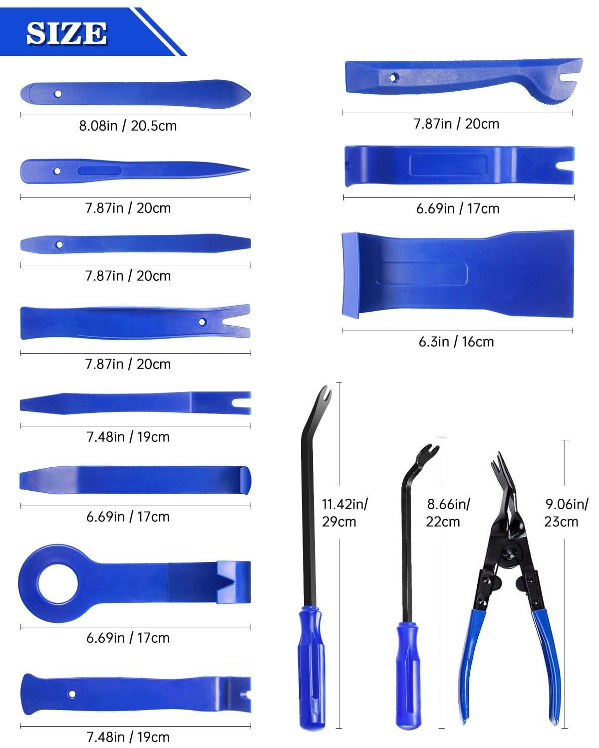 Poraxy trim tool prying a car door panel to protect finish during removal