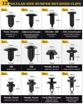 Poraxy assortment of retainer clips and cable clips, ready for refit