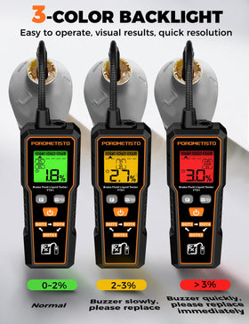 POROMETISTO three-color backlight indicators for clear test results