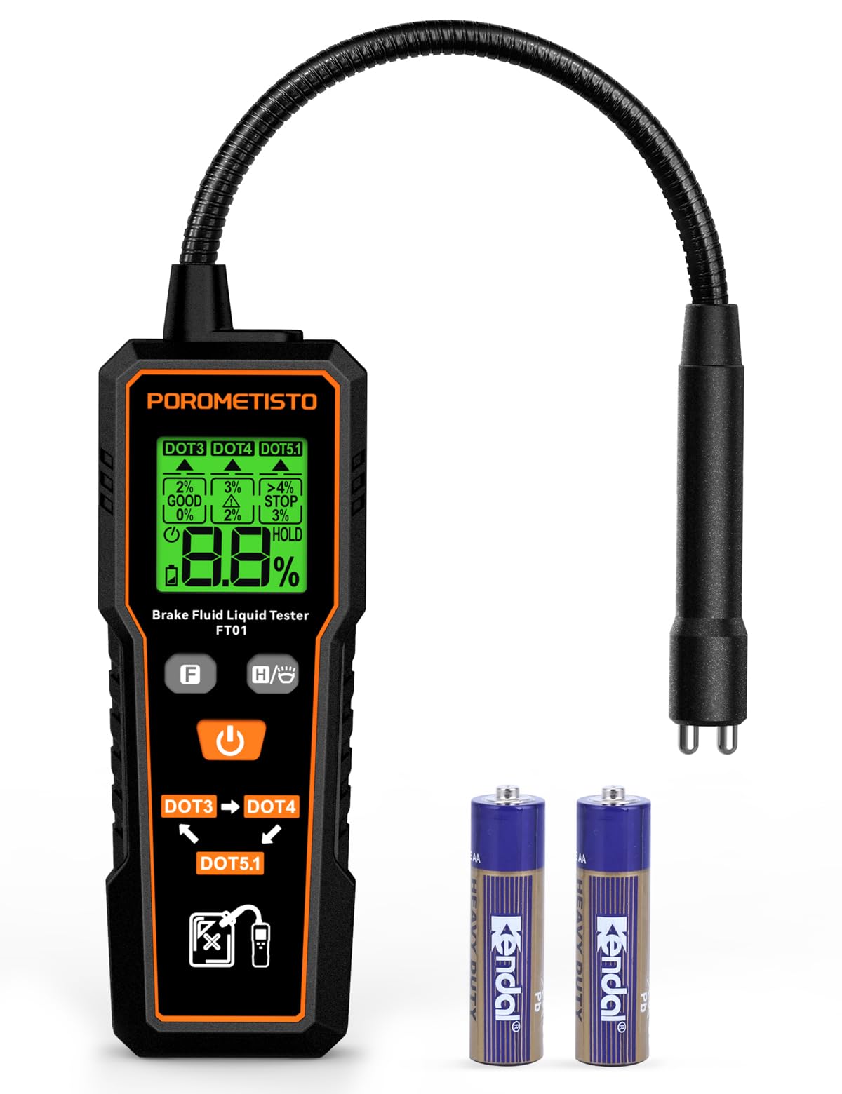 POROMETISTO FT01 front view showing controls and display for fast readings