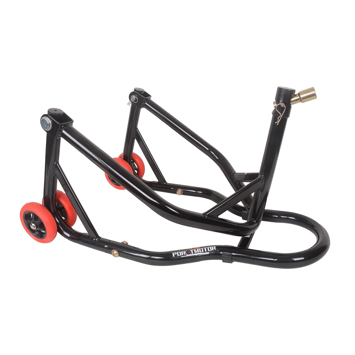 porotmotor front stand front view showing stable lift and compact base