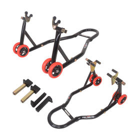 porotmotor full kit showing front and rear stands and adapters, clear organization benefit