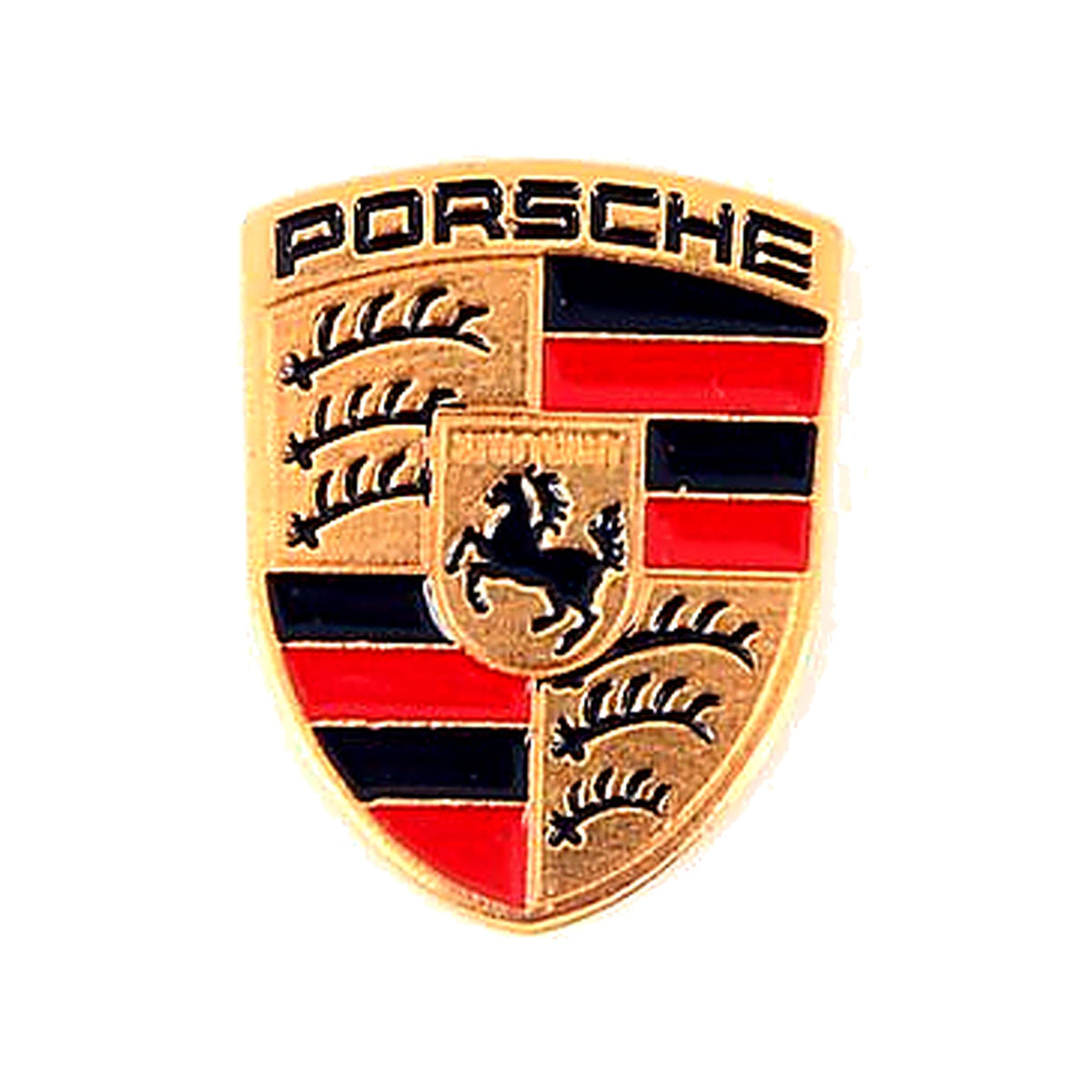 Porsche installed crest on key demonstrating seamless OEM fit and preserved function