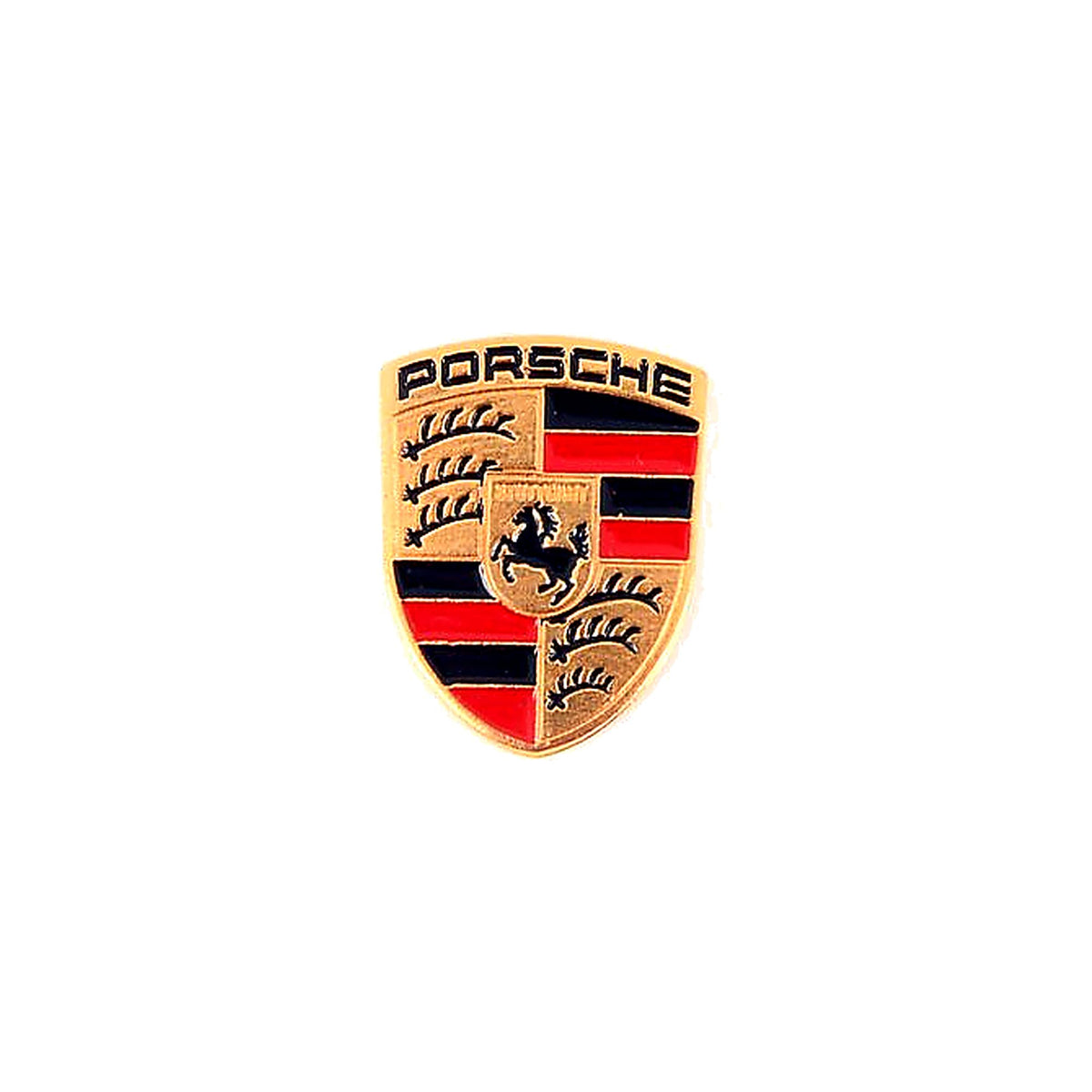 Porsche front view of key head crest showing accurate emblem and restored appearance